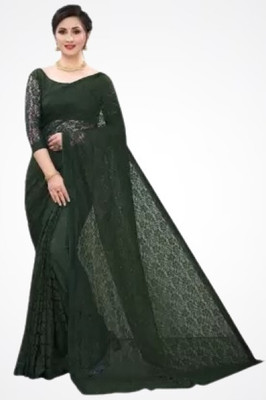 Suali Woven Bollywood Net Saree(Green)
