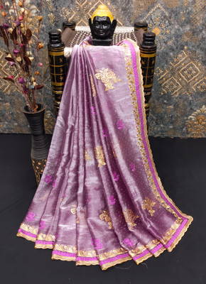 ZOYAL ENTERPRISE Embroidered Bollywood Jimmy choo Saree(Purple)