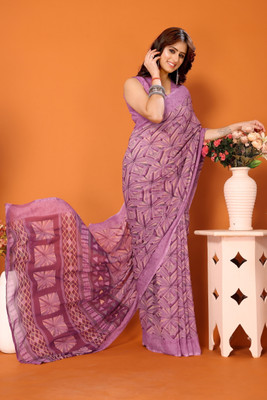 YASHIKA Printed Bollywood Georgette Saree(Purple)