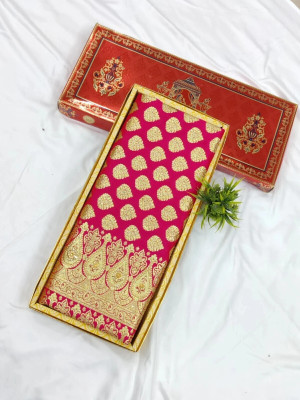 TRFASHIONHUB Woven Banarasi Jacquard Saree(Pink)
