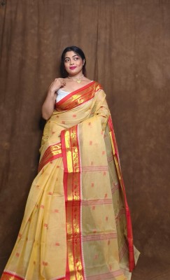 Anmol Textile Woven Patola Pure Cotton Saree(Cream)