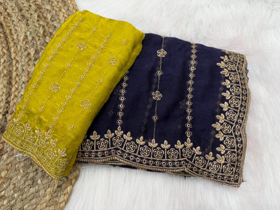 bhavika silk mills Embroidered Bollywood Georgette Saree(Purple)