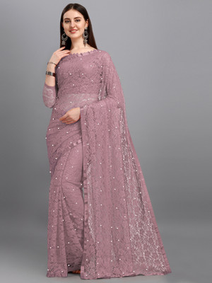 LOROFY Self Design Bollywood Net Saree(Multicolor)