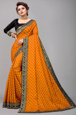 Flip The Style Printed, Floral Print Daily Wear Cotton Blend, Art Silk Saree(Yellow)