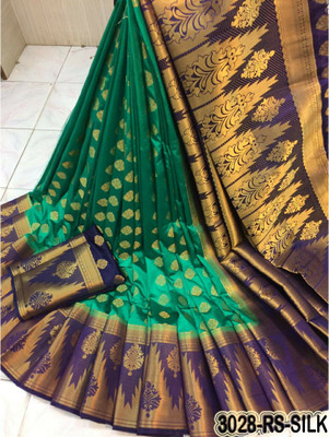 Balaji Dyed Kanjivaram Nylon Saree(Light Green)