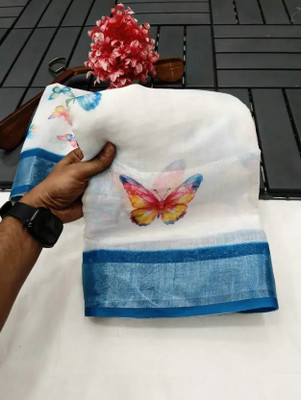 MANSUYACREATION Floral Print, Printed Kanjivaram Cotton Silk Saree(Multicolor)