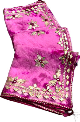 MSC TRENDLINE SAREES Embroidered, Hand Painted, Printed, Self Design Hand Batik Art Silk, Organza Saree(Pink)