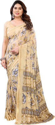 Moda Rapido Printed Bollywood Georgette Saree(Beige)