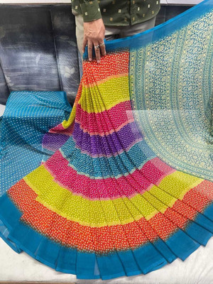 HouseOfCommon Ombre Bollywood Georgette Saree(Multicolor)