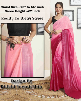 Rudra Fab Self Design Bollywood Silk Blend Saree(Pink)