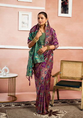 parthfabric Woven Banarasi Art Silk, Jacquard Saree(Magenta)