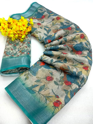 Gajal Self Design Bollywood Linen Saree(Multicolor)