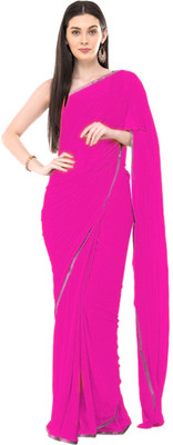 SainiVastra Solid/Plain Bollywood Chiffon Saree(Magenta)
