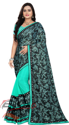 ENCLIQ Embellished Bollywood Lycra Blend Saree(Light Blue)