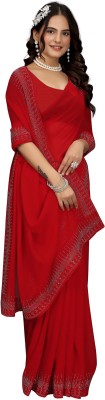 MANISHA Embellished Bollywood Georgette Saree(Red)