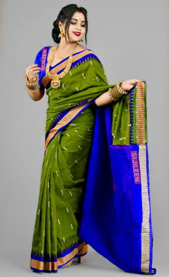 Sijileen Woven, Temple Border Sambalpuri Art Silk Saree(Light Green)