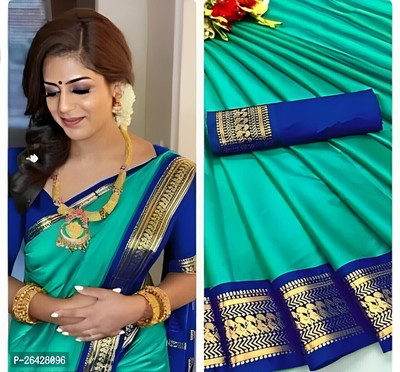 Shruti Bandhani Woven Kanjivaram Cotton Silk Saree(Multicolor)