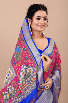 THE PRIVATE LABLE Embroidered Mysore Linen Saree(Multicolor)