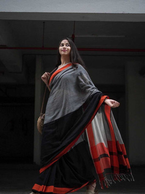 Dadavai Store Solid/Plain Daily Wear Handloom Pure Cotton Saree(Multicolor)