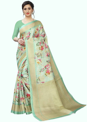 Vimalnath Synthetics Printed Daily Wear Art Silk Saree(Light Blue)