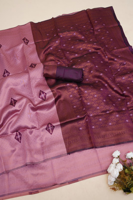 Gold Art Fashion Woven Banarasi Jacquard, Pure Silk Saree(Pink)