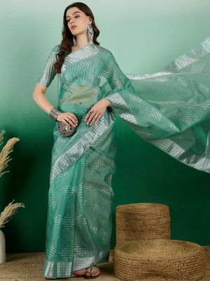 HERE&NOW Self Design Daily Wear Khadi Saree(Light Green)