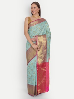 AMIRAT CLOTHING Woven Kanjivaram Jacquard Saree(Multicolor)