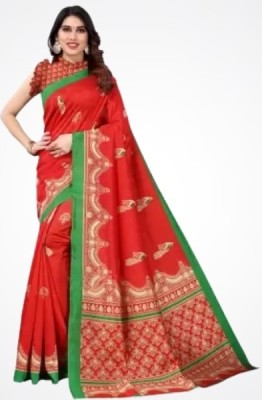 Saadhvi Printed Mysore Pure Silk Saree(Red)