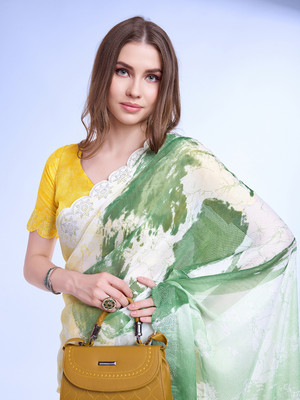 Tasrika Digital Print Bollywood Pure Silk Saree(Green)