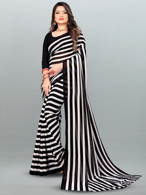 Moda Rapido Printed Daily Wear Georgette Saree(White)