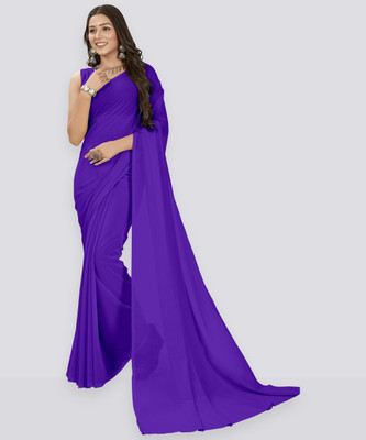 Anand Sarees Solid/Plain Bollywood Georgette Saree(Red)