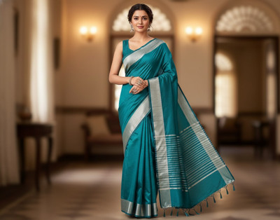 Salab Woven Banarasi Handloom Cotton Silk Saree(Light Green)