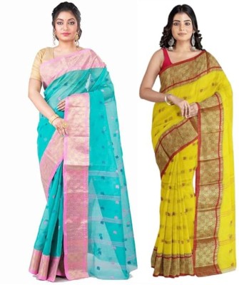 Maatara Fashion Textile Printed Handloom Pure Cotton Saree(Multicolor)