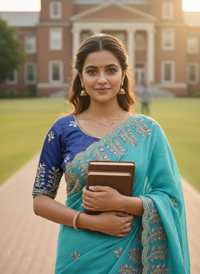 Sareez House Self Design Bollywood Chiffon Saree(Light Blue)