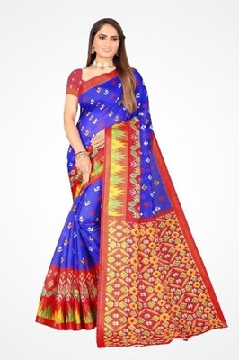 Saadhvi Printed Mysore Pure Silk Saree(Blue)