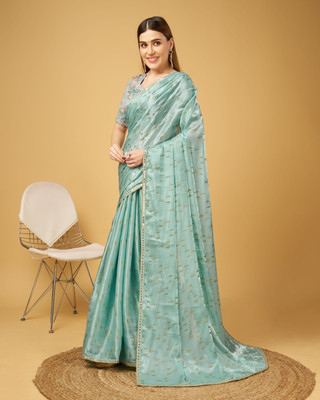 RekhaManiyar Digital Print Bollywood Crepe Saree(Blue)
