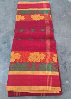 Parbati fashion Self Design Tant Pure Cotton Saree(Red)