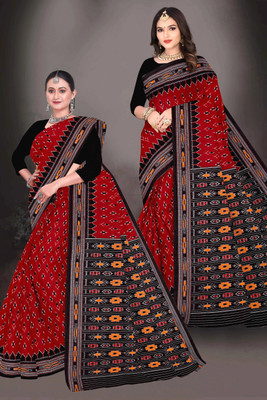 kalyani nx Printed Sambalpuri Pure Cotton Saree(Multicolor)