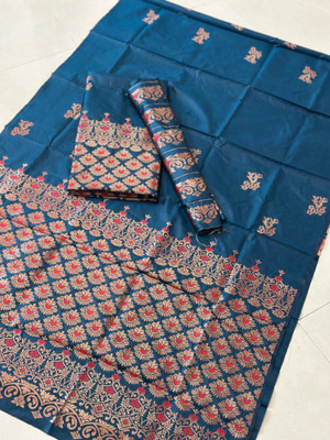 BHAGVATITEXTILE Woven Mekhela Chador Pure Silk Saree(Multicolor)