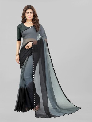 Aika Dyed Bollywood Chiffon Saree(Grey)