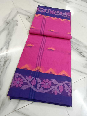 Kanokanjoli Woven Jamdani Handloom Cotton Blend Saree(Multicolor)