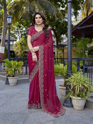 Tasrika Self Design Bollywood Jimmy choo Saree(Pink)