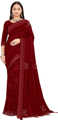 Ridham Sarees Embroidered Bollywood Georgette Saree(Maroon)