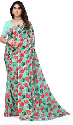 maayro Printed Bollywood Georgette Saree(Multicolor)