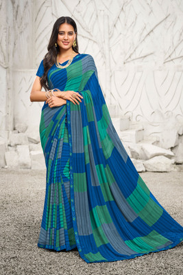Laxmipati sarees Printed Bollywood Georgette Saree(Multicolor)