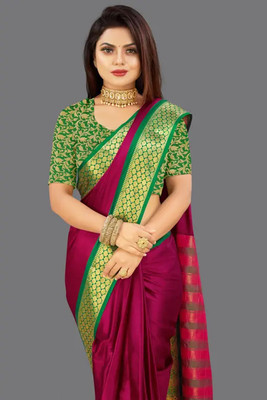 Sahajanand Woven Banarasi Pure Silk Saree(Purple)