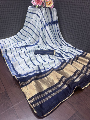 Pemal Designer Embellished Bollywood Cotton Blend Saree(Multicolor)