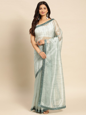 KASEE Embellished Bollywood Georgette Saree(Blue)