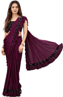 greva fashion Solid/Plain Bollywood Chanderi Saree(Grey)