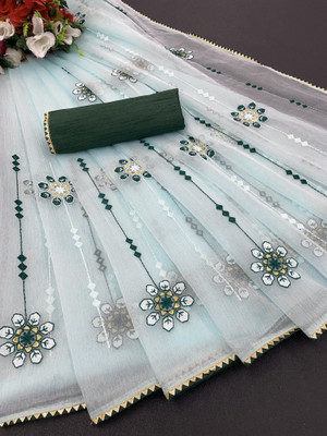 Crystallfashion Self Design Bollywood Organza Saree(Beige)